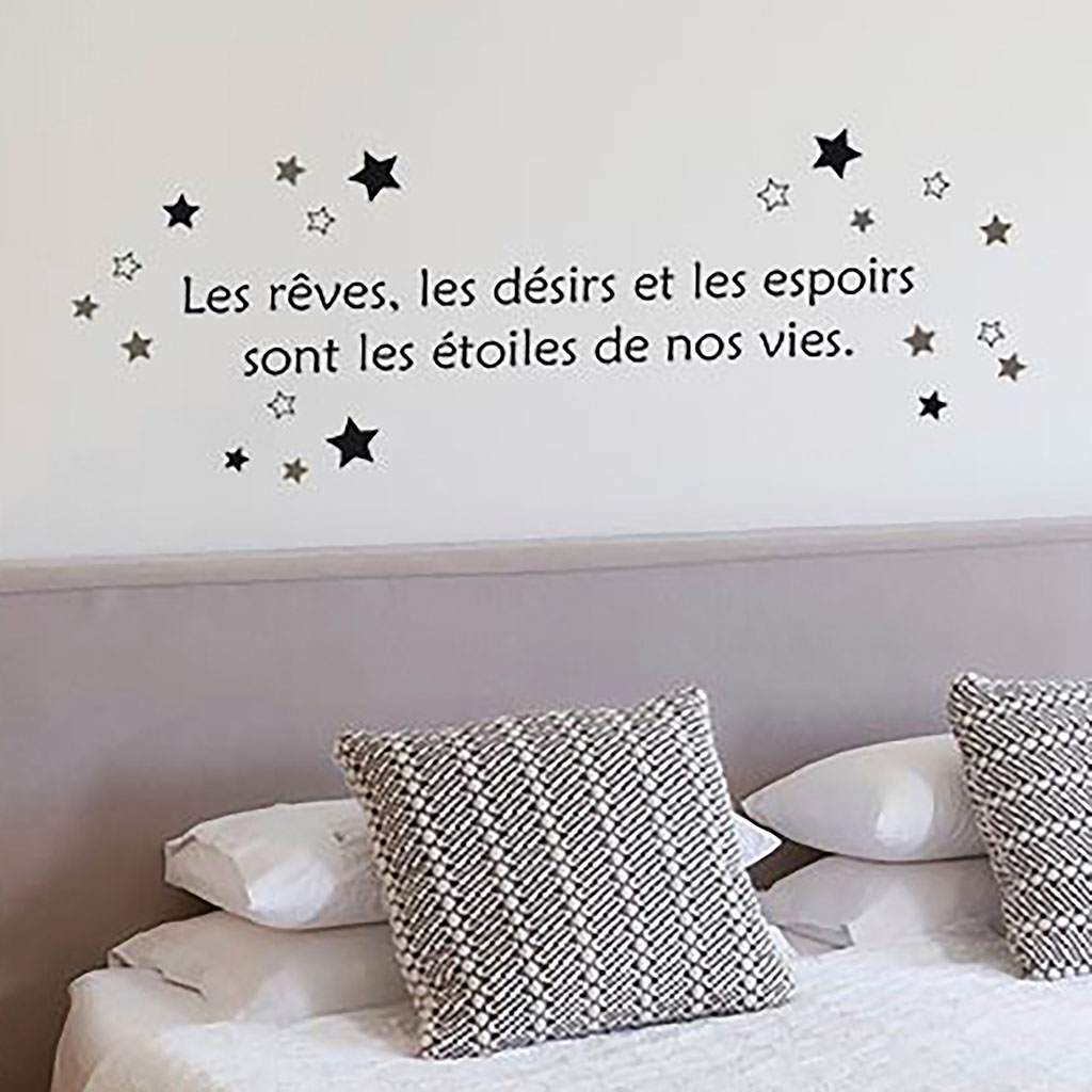 Sticker Mural Citation Reve Desir Espoir x70cm Centrakor