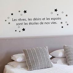 Sticker mural citation rêve désir espoir 20x70cm