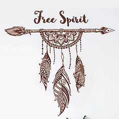 Sticker mural déco boho free spirit 70x20cm
