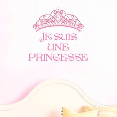 Sticker mural déco je suis une princesse 70x20cm