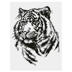 Sticker mural dessin jungle noir et blanc 30x40cm