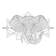 Sticker mural déco boho éléphant