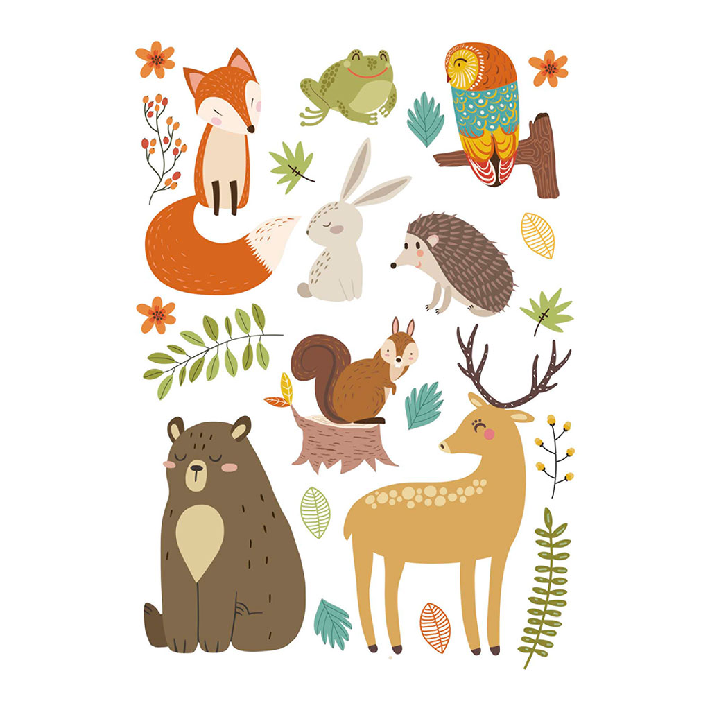 Stickers Muraux Animaux Jungle - Autocollants Repositionnables Pour Chambre Enfant Et Nursery