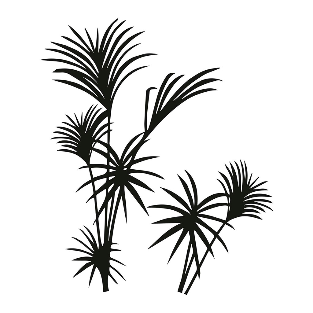 Sticker mural déco palmiers noirs 70x50cm - Centrakor