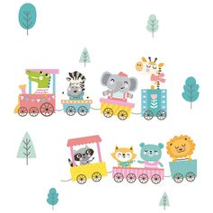 Sticker mural déco train