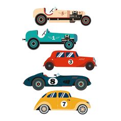 Sticker mural déco voitures anciennes