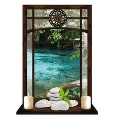 Sticker mural trompe l'œil GALETS 50x70cm