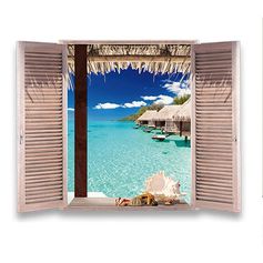 Sticker mural trompe l'œil MER 50x70cm