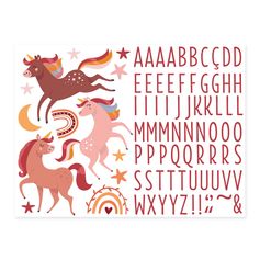 Stickers adhésif mural lettres licorne 30x40cm