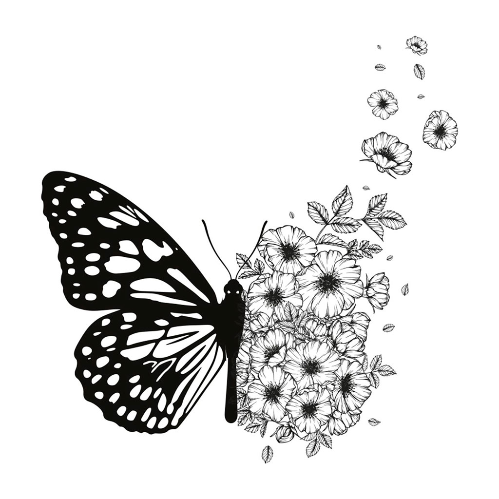 Stickers Muraux Papillons Et Fleurs - Autocollants Décoratifs Pour Mur, Frigo, Machine à Laver