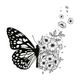 Stickers adhésif mural papillons fleurs 70x20cm