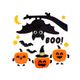 Stickers de fenêtre citrouilles halloween H 20cm