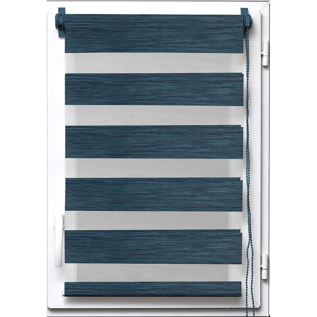 Store enrouleur jour nuit chiné bleu 60x180cm Centrakor