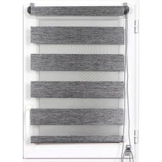 Store enrouleur jour nuit chiné noir et argenté 45x180cm