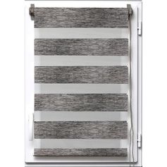 Store enrouleur jour nuit chiné noir et argenté 60x90cm