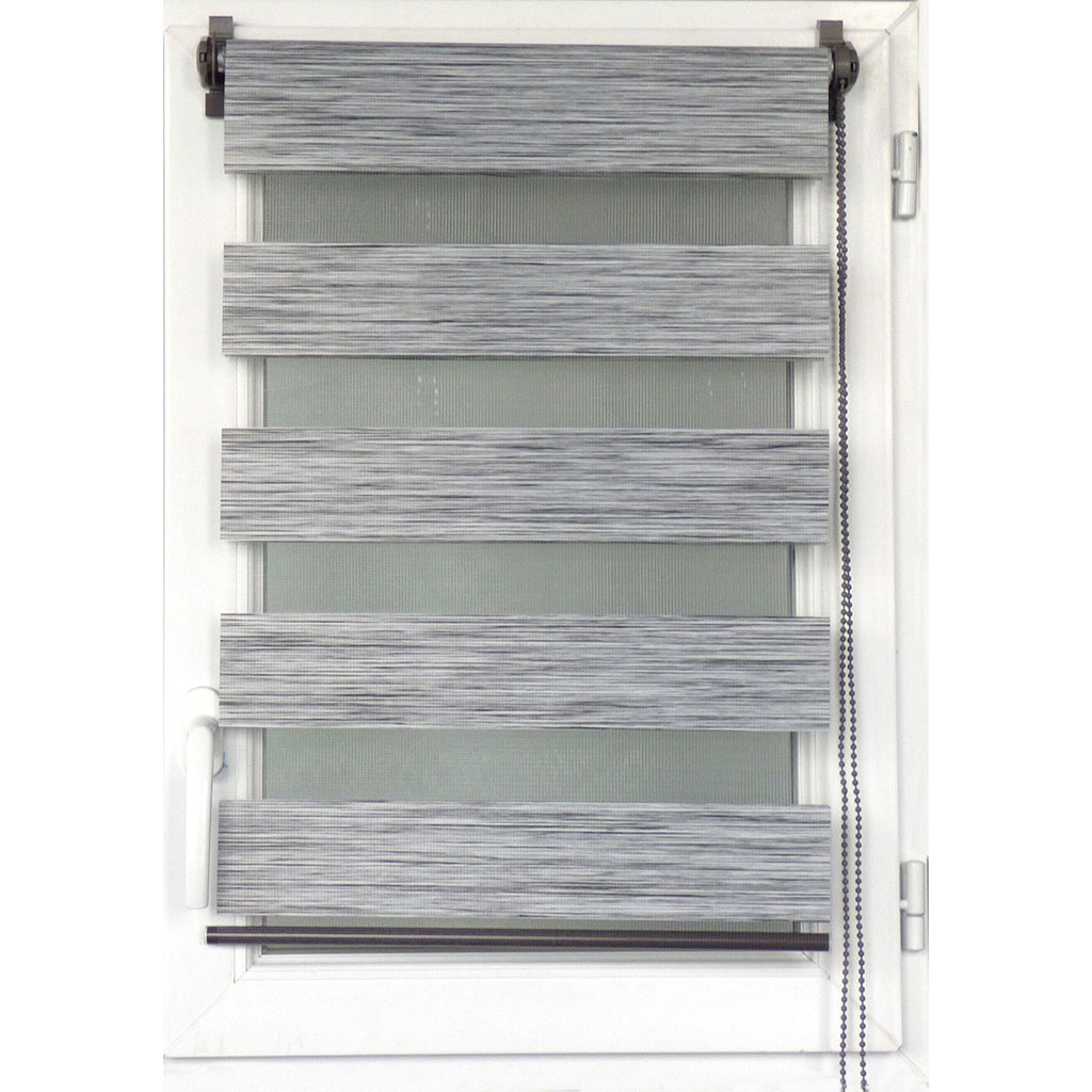 Store enrouleur jour nuit gris chiné 60x150cm Centrakor