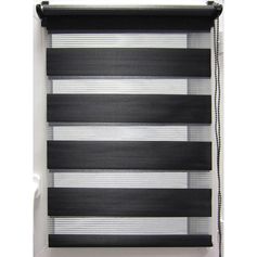 Store enrouleur jour nuit noir 90x180cm