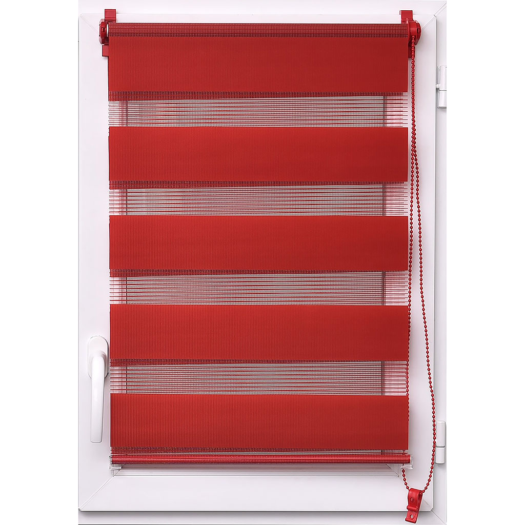 Store enrouleur jour nuit rouge 45x180cm Centrakor