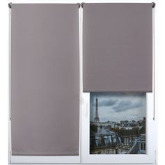 Store enrouleur tamisant polyester gris 42x180cm