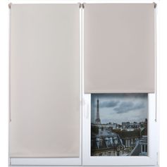 Store enrouleur tamisant polyester ivoire 42x90cm
