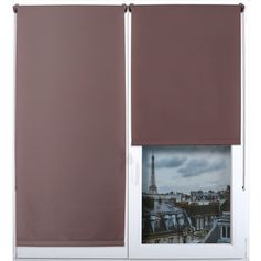Store enrouleur tamisant polyester taupe 42x180cm