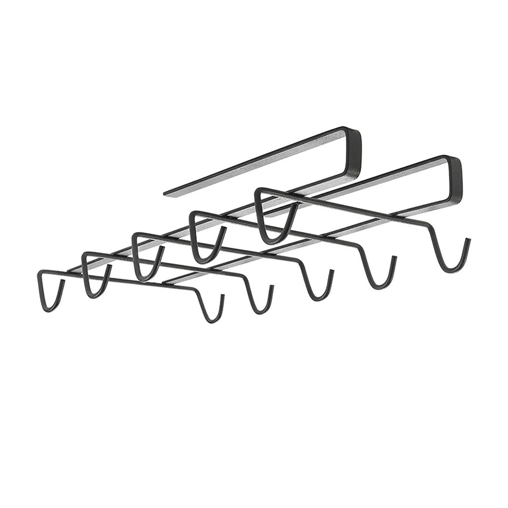 Support de rangement pour tasses métal noir 14x6x28cm