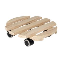 Support rond à roulettes D 30cm bois