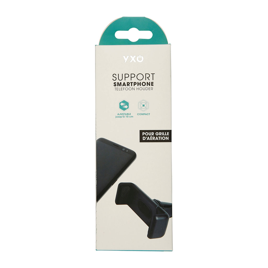 Support smartphone grille d'aération 7x2.5x4.5cm