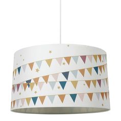 Suspension cylindrique tissu fanions D 38cm