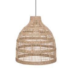 Suspension en métal et rotin naturel D 45cm