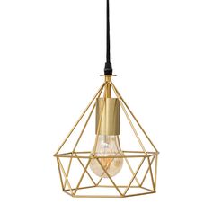 Suspension filaire IDA métal or D 19cm