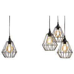 Suspension métal filaire noire D 19x22cm