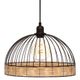 Suspension métal rotin noire D 35cm
