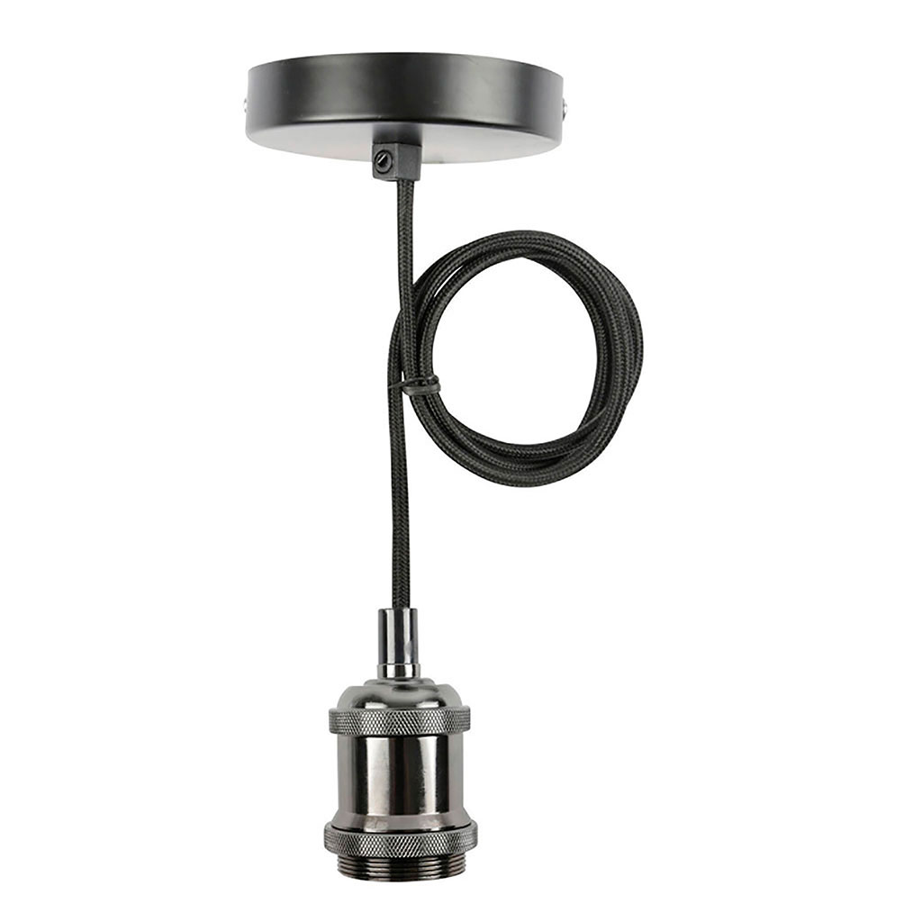 Suspension vintage noire 8x100x8cm