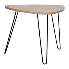 Table à café métal noir et bois H 40cm