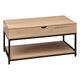 Table basse ALIAJ bois clair et noir 50x95x64cm