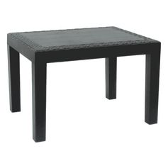 Table basse de jardin JACK effet rotin noir 59x46x40cm