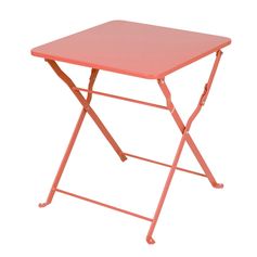 Table d'appoint de jardin pliable MISTRAL métal orange 40x40x45cm