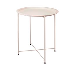 Table d'appoint métal beige 47x51cm
