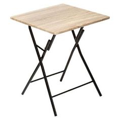 Table d'appoint pliante plateau imitation bois 60x60cm