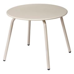 Table d'appoint ronde métal beige D 51cm