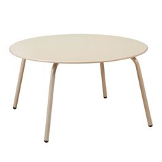 Table d'appoint ronde métal beige D 71cm