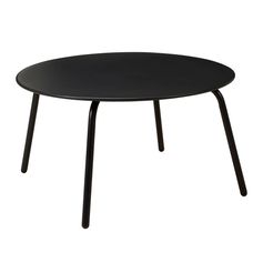 Table d'appoint ronde métal noir D 71cm