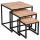 Table d'appoint style industriel EDENA métal et acacia 40x40cm - ATMOSPHERA