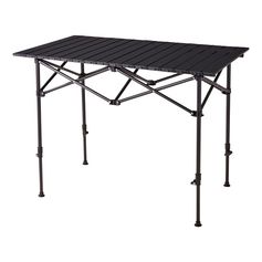 Table de camping pliable métal noir 95x50x55cm