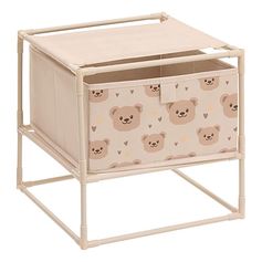Table de chevet ORSO 1 tiroir beige 30.5x31x30.5cm
