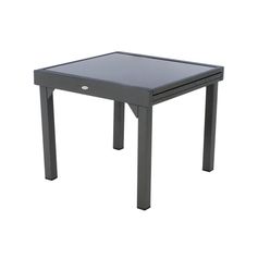 Table de jardin extensible PIAZZA aluminium verre graphite 4/8 personnes - HESPÉRIDE
