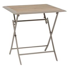 Table de jardin pliable AZUA 2 personnes effet bois 71x71cm | HESPÉRIDE
