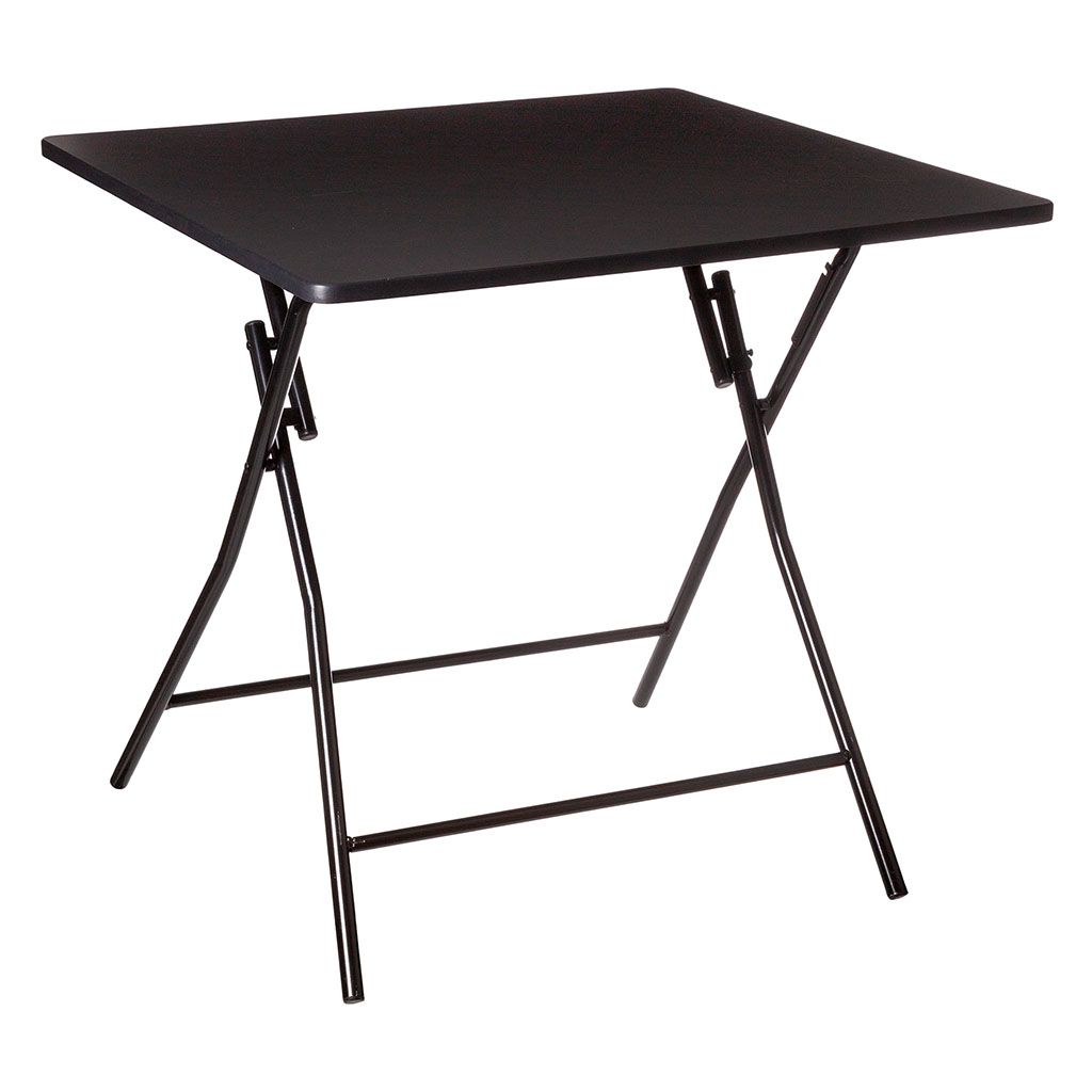Table pliante métal noire 80x75x80cm - Centrakor