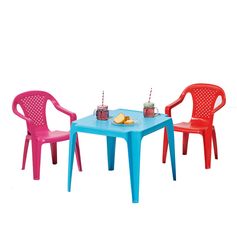 Table pour enfant plastique bleu 43x37x60cm
